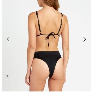 RVCA solid high rise cheeky bikini bottoms